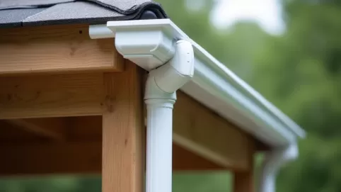 Montaż rynny plastikowej na altanie